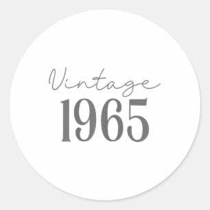 Sticker Rond 60 ans Retro Vintage 1965 60e anniversaire pour