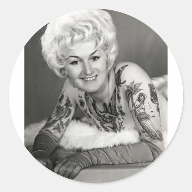 Sticker Rond '60 Dame tatouée (Devant)