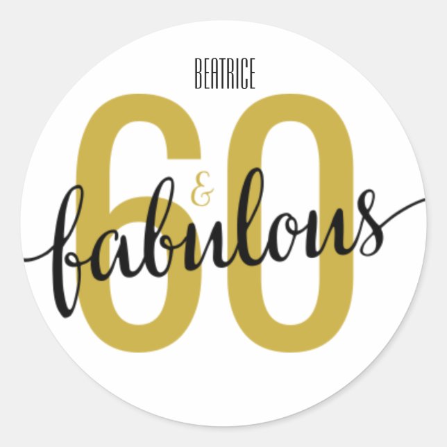 Sticker Rond 60 et fabuleux 60e anniversaire (Devant)