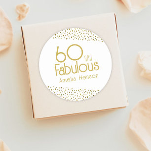 Sticker Rond 60 et Fabulous Gold Parties scintillant 60e annive