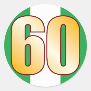 Sticker Rond 60 NIGERIA Gold