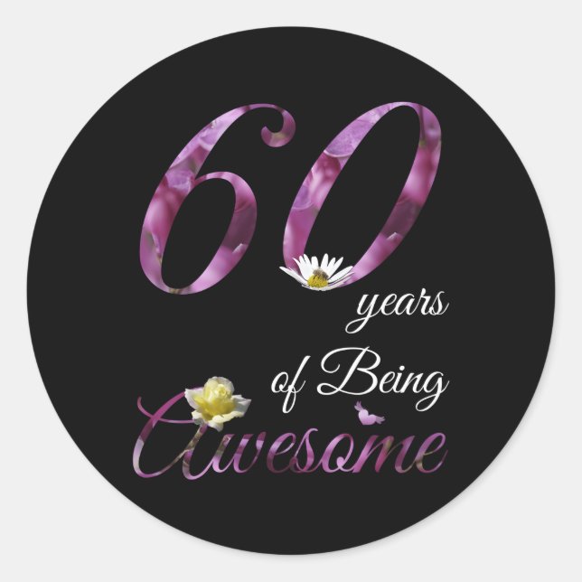 Sticker Rond 60 Superbe Floral 1963 60E (Devant)