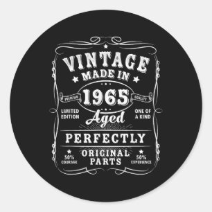 Sticker Rond 60 vintages Décorations d'anniversaire Hommes 60an