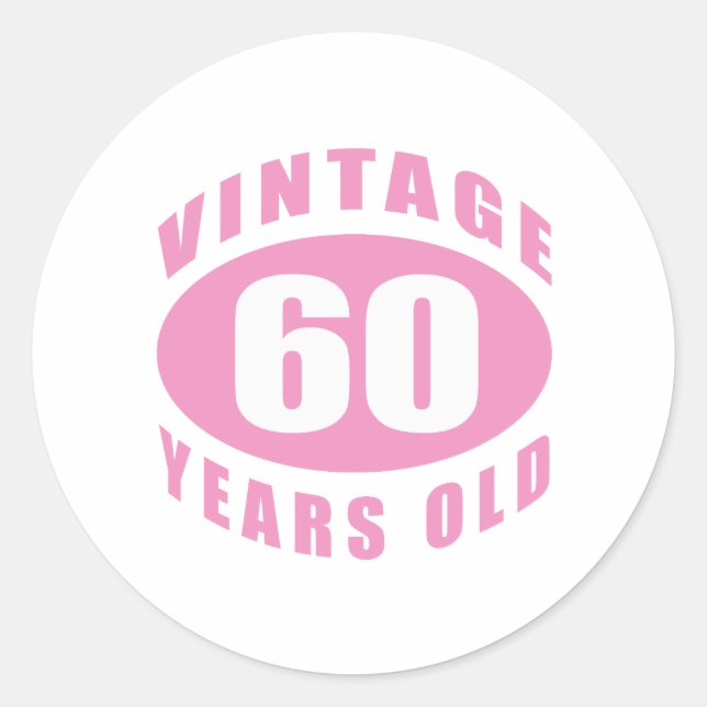 Sticker Rond 60e anniversaire Cadeaux pour elle (Devant)