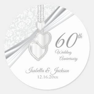 Sticker Rond 60e anniversaire du Mariage Diamond