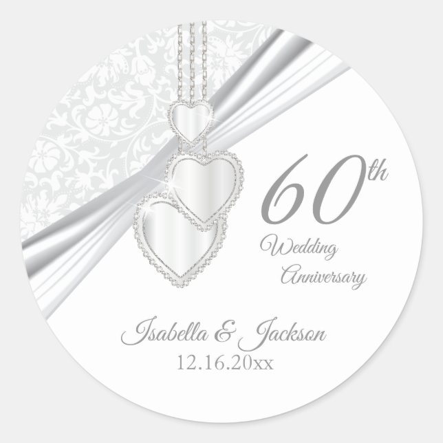Sticker Rond 60e anniversaire du Mariage Diamond (Devant)