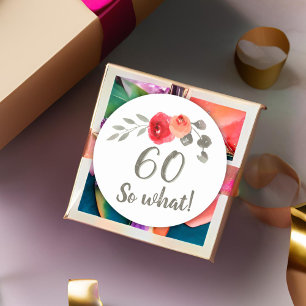 Sticker Rond 60e anniversaire Inspirational Watercolor Floral
