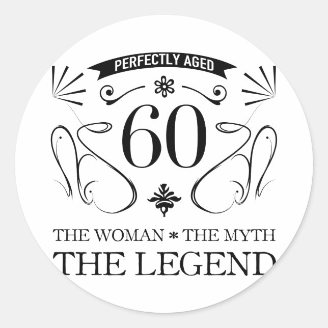 Sticker Rond 60e anniversaire pour les femmes (Devant)