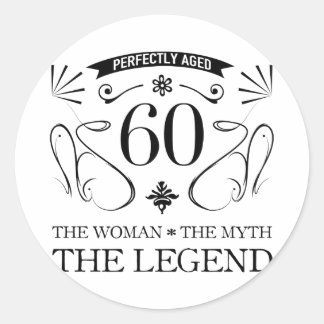 Sticker Rond 60e anniversaire pour les femmes
