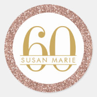 60e anniversaire Rose Gold Personnalisé Parties sc