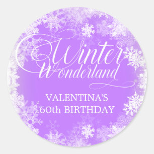 Sticker Rond 60e anniversaire Wonderland Winter Wonderland Snow