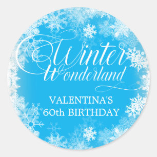 Sticker Rond 60e anniversaire Wonderland Winter Wonderland Snow