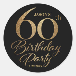 Sticker Rond 60e fête d'anniversaire