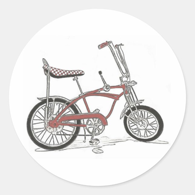 Sticker Rond 60's Schwinn Stingray Apple Krate Muscle Bike (Devant)