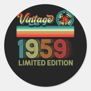 Sticker Rond 63rd Birthday Decorations Men 63 Year Old 1959