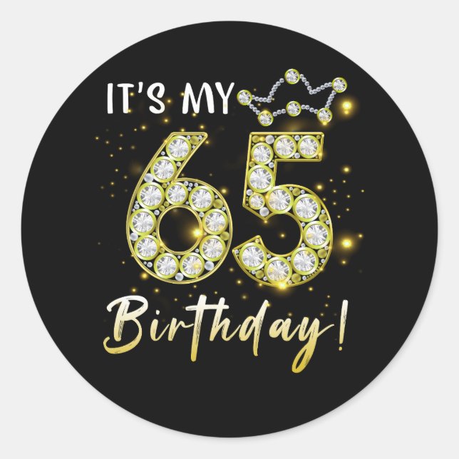 Sticker Rond 65 ans C_s mon anniversaire 65e anniversaire Diamo (Devant)