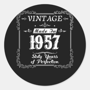 Sticker Rond 65e anniversaire 1957 Année de la perfection Idée 