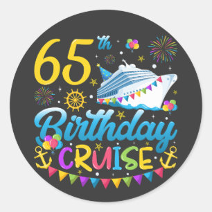 Sticker Rond 65e anniversaire Croisière B-Day Party