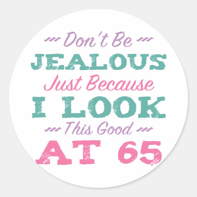 Sticker Rond 65e anniversaire pour les femmes (Devant)