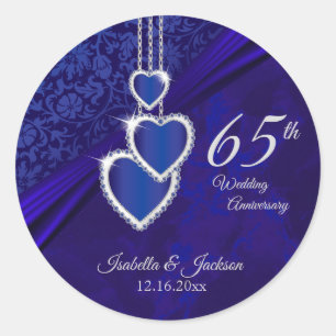 Sticker Rond 65ème / 45ème Sapphire Mariage Anniversaire Concep