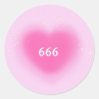 666 Moderne Coeur rose Numéro d'ange esthétique