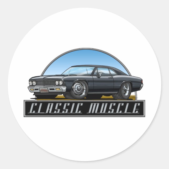 Sticker Rond 66 Chevelle Black (Devant)