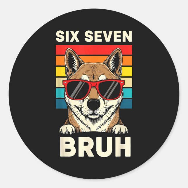 Sticker Rond 67 Animals Funny 67 Brainrot Youth Kids Dog 67  (Devant)