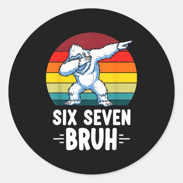 Sticker Rond 67 Animals Funny 67 Brainrot Youth Kids Yeti 67  (Devant)