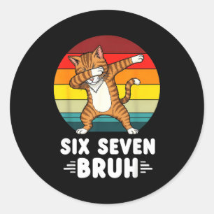 Sticker Rond 67 Animaux Drôle 67 Brainrot Jeunesse Enfants Chat
