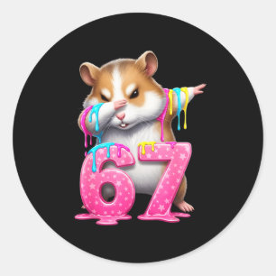 Sticker Rond 67 Animaux Drôle 67 Brainrot Jeunesse Enfants Hams
