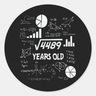 Sticker Rond 67 Ans Enseignant en mathématiques Anniversaires 6