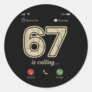Sticker Rond 67 appelle drôle de mème de l'argot de la Gen Z su