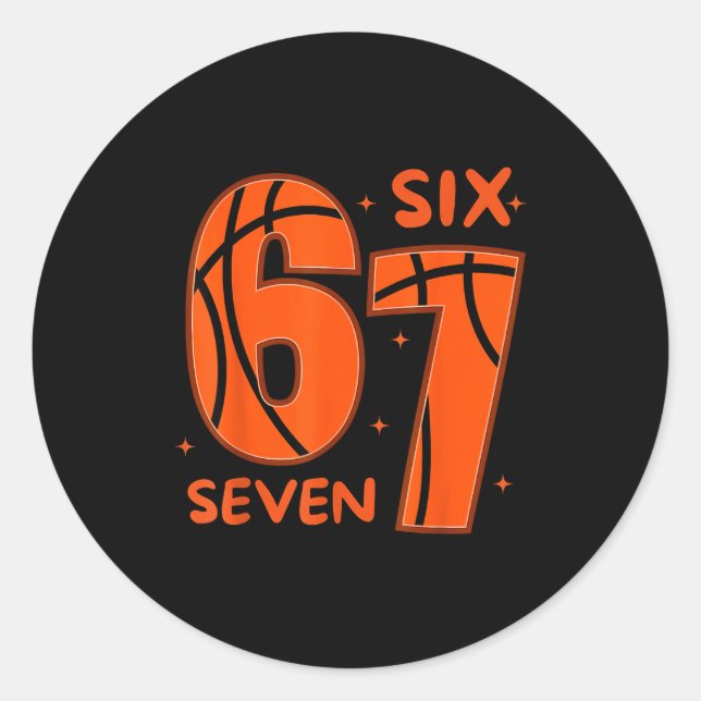 Sticker Rond 67 Basket Six Seven 6 7 Mème 6  (Devant)