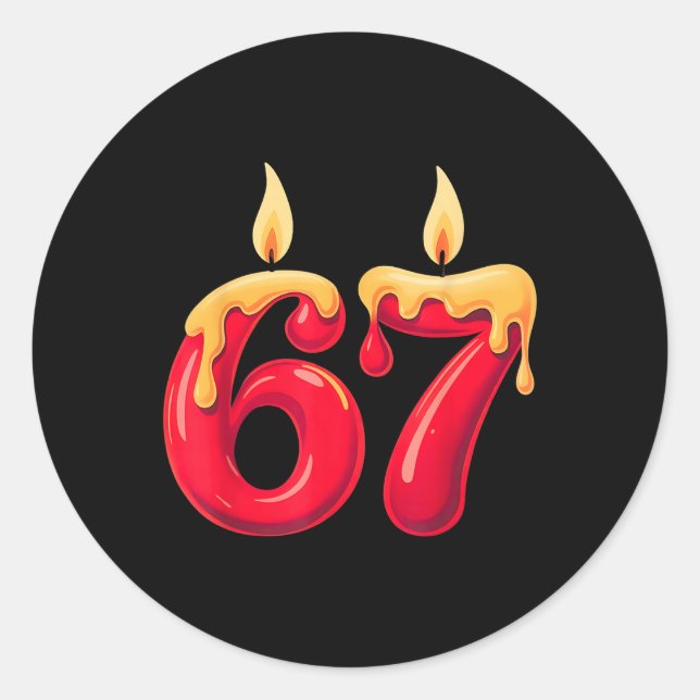 Sticker Rond 67 bougies de Noël  (Devant)