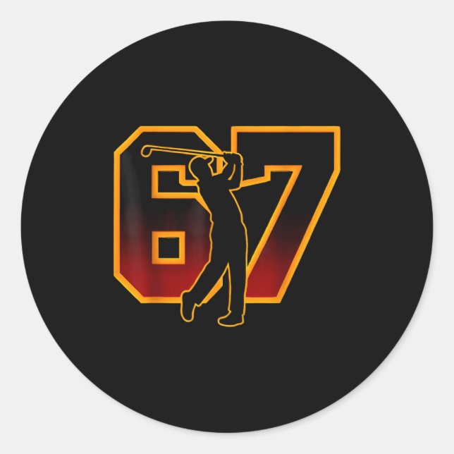 Sticker Rond 67 Brainrot Youth Golf Drip - Funny Kids 67  (Devant)
