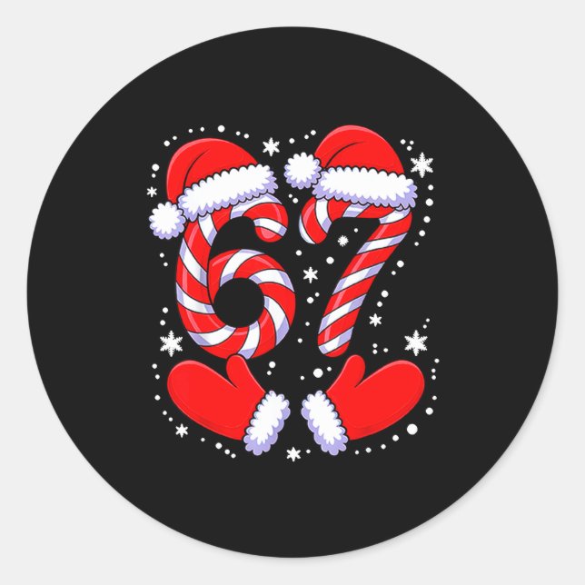 Sticker Rond 67 Candy Canes Santa  (Devant)