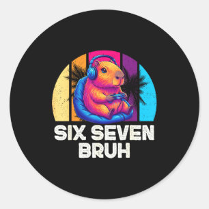 Sticker Rond 67 Capybara Drôle Six Sept Bruh Capybara Vidéo Ga