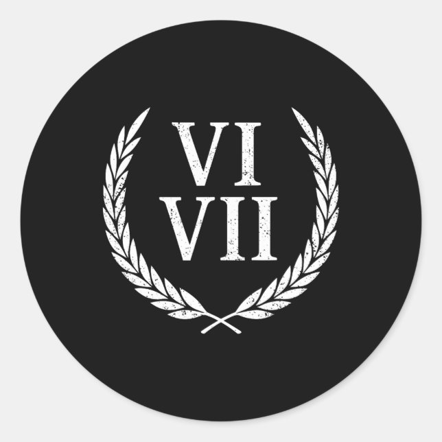 Sticker Rond 67 chiffres romains mème professeur d'histoire vin (Devant)