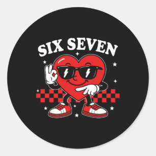 Sticker Rond 67 Cœur de la Saint-Valentin Six Sept 6 7 Mème Sai