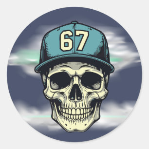 Sticker Rond 67 Crâne