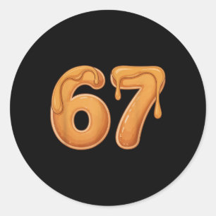 Sticker Rond 67 Crêpe Mème Drôle Six Sept Argot