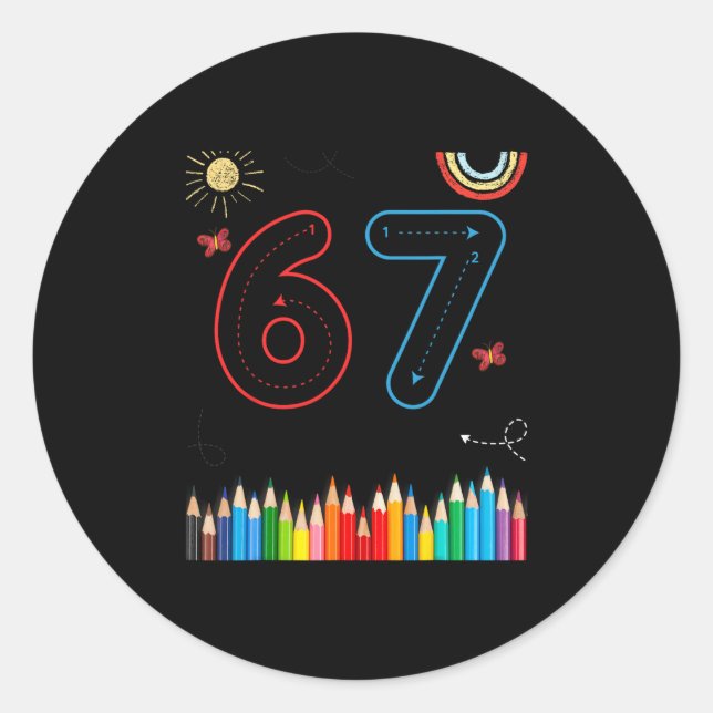 Sticker Rond 67 dessins drôles de mèmes d'enseignants d'école é (Devant)