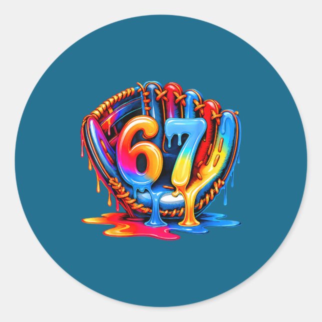 Sticker Rond 67 Drip Baseball Life Style 101 Apparel Youth Drip (Devant)