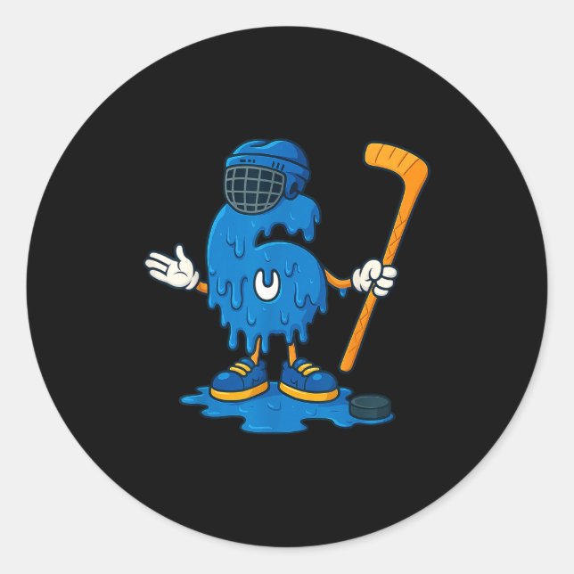 Sticker Rond 67 Drip Ice Cream Hockey Player  (Devant)