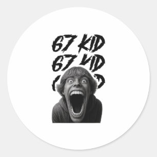 Sticker Rond 67 Enfant 67 Mème Six Sept 6-7 Blague drôle d'Inte