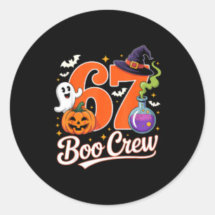 Sticker Rond 67 équipage boo drôle halloween fantôme sorcière c