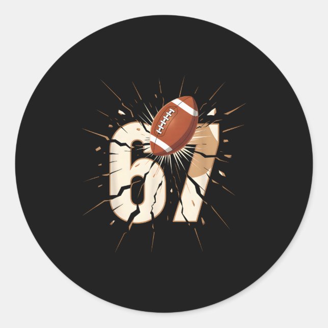 Sticker Rond 67 Football Six Seven 6 7 Meme 67  (Devant)