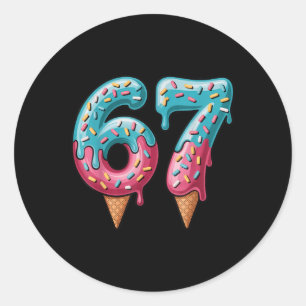 Sticker Rond 67 Glace Dégoulinante Meme
