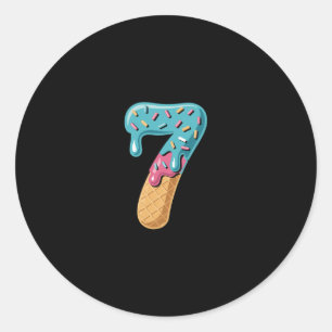 Sticker Rond 67 Glace Dégoulinante Mème Drôle Six Sept Associé