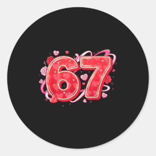 Sticker Rond 67 Glace Dégoulinante Mème Drôle Six Sept Saint-Va
